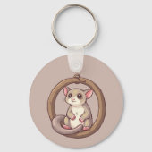 Cute Sugar Glider Ornament Art キーホルダー (正面)
