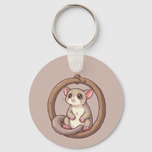 Cute Sugar Glider Ornament Art キーホルダー (正面)