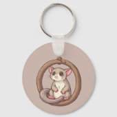 Cute Sugar Glider Ornament Art キーホルダー (裏面)
