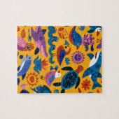 Cute Summer Animals Pattern Puzzle Gift ジグソーパズル (横)