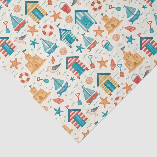 Cute Summer Beach Ocean Pattern Tissue Paper 薄葉紙 (詳細)