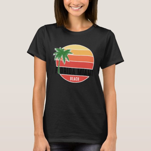 Cute Summer Beach Vacation Tees  Florida Miami Bea Tシャツ (正面)