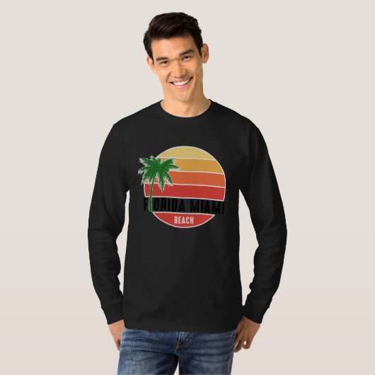 Cute Summer Beach Vacation Tees  Florida Miami Bea Tシャツ (正面フル)