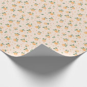 Cute Summer Citrus Oranges Fruit Pattern ラッピングペーパー (角)