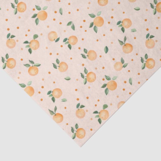 Cute Summer Citrus Oranges Fruit Pattern 薄葉紙 (詳細)