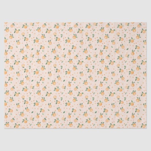 Cute Summer Citrus Oranges Fruit Pattern 薄葉紙 (正面)