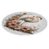 CUTE SUMMER FLAMINGO WITH FLOWERS カッティングボード (角)