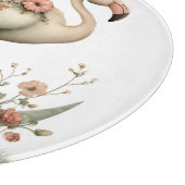 CUTE SUMMER FLAMINGO WITH FLOWERS カッティングボード (角)