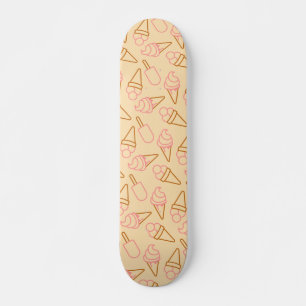 Cute summer food with outline ice cream contours スケートボード