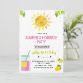 Cute summer pink lemonade invitation 招待状 (スタンド正面)