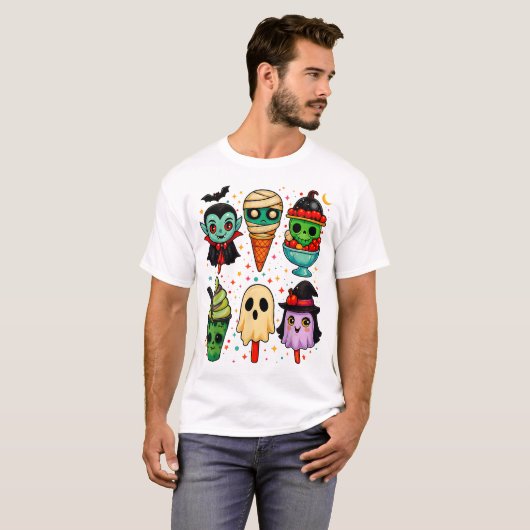 Cute Summer Popsicle Horror Halloween Gift Spooky Tシャツ (正面フル)