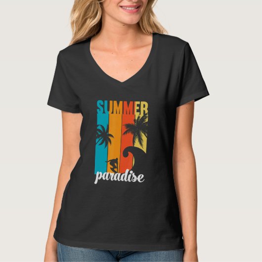 Cute Summer  Summer Paradise Summer Tシャツ (正面)