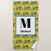 Cute Summer Vacation Elements Beach Towel ビーチタオル (正面)