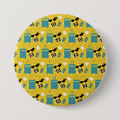 Cute Summer Vacation Elements Button 缶バッジ (正面)