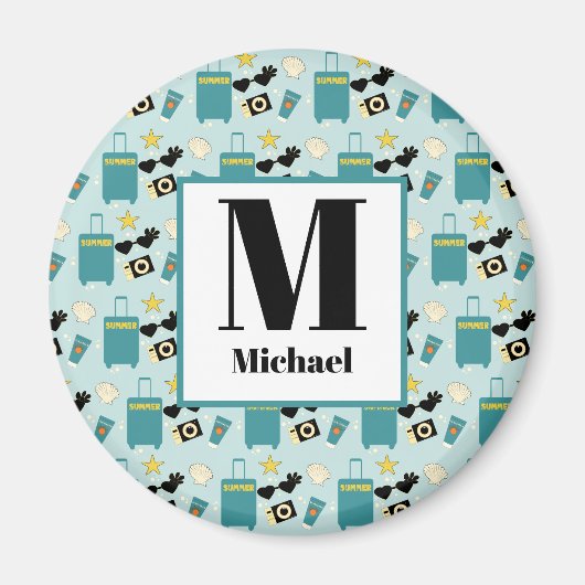 Cute Summer Vacation Elements Magnet マグネット (正面)