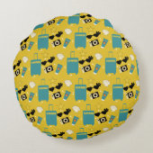 Cute Summer Vacation Elements Round Pillow ラウンドクッション (裏面)