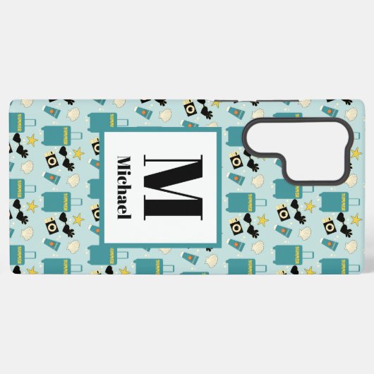 Cute Summer Vacation Elements Samsung Galaxyケース (裏面横)