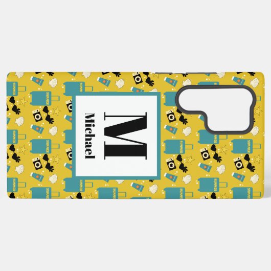 Cute Summer Vacation Elements Samsung Galaxyケース (裏面横)