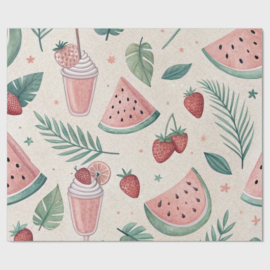 Cute Summery Wrapping Paper ラッピングペーパー (フラット)