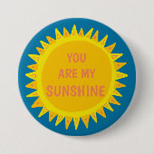 CUTE SUN イエロー ブルー YOU ARE MY Sunshine 缶バッジ (正面)