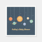 Cute Sun Planets宇宙をテーマにした赤ちゃんシャワー スタンダードカクテルナプキン (正面)