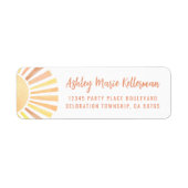 Cute Sun Return Address ラベル (正面)