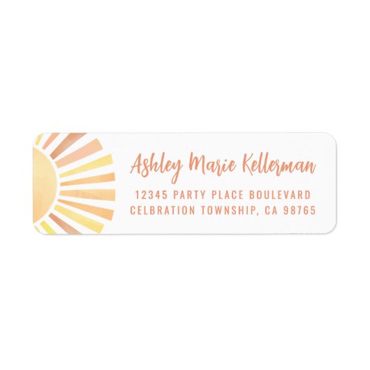 Cute Sun Return Address ラベル (正面)