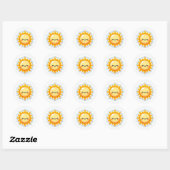 cute sun sticker ラウンドシール (シート)