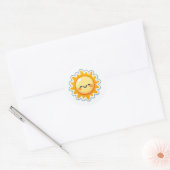 cute sun sticker ラウンドシール (封筒)