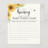 Cute Sunflower Bee Baby Shower (正面)