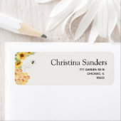 Cute Sunflower Bee Baby Shower ラベル (インサイチュ)