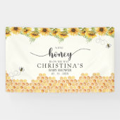 Cute Sunflower Bee Baby Shower 横断幕 (横)