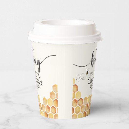 Cute Sunflower Bee Baby Shower 紙コップ (右)