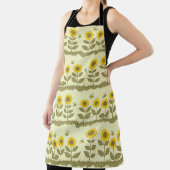 Cute sunflowers and bees seamless pattern エプロン (インサイチュ)