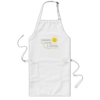 Cute Sunshine, Coffee and Chickens Apron ロングエプロン