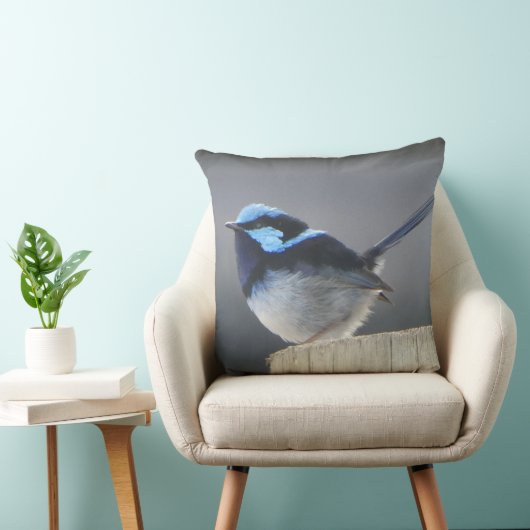 Cute Superb Fairywren Cushion クッション (椅子)