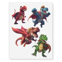 Cute Superhero Dinosaurs