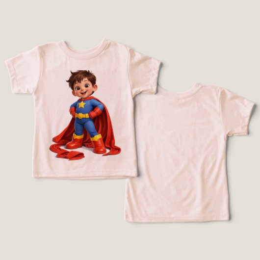 Cute Superhero Toddler Birthday Shirt (デザイン正面&裏面)