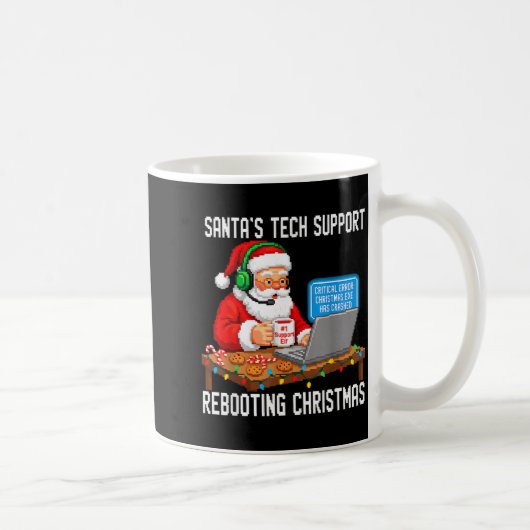 Cute Support Tech Santa's Rebooting コーヒーマグカップ (右)