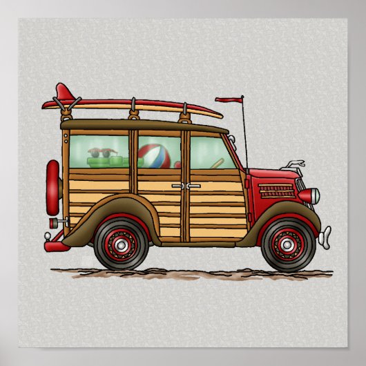 Cute Surfing Woody ポスター (正面)