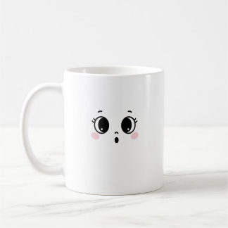 Cute Surprised Anime Face Coffee Mug  コーヒーマグカップ