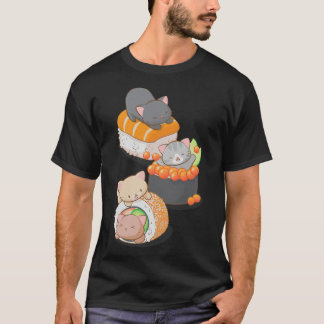 Cute Sushi Cat Kawaii Japanese Sushi Cat Otaku Kaw Tシャツ