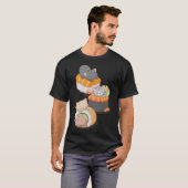 Cute Sushi Cat Kawaii Japanese Sushi Cat Otaku Kaw Tシャツ (正面フル)