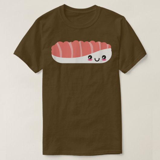 Cute Sushi Face Nigiri Maki Salmon Sashimi Japan F Tシャツ (デザイン正面)