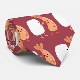 Cute sushi rice prawn friends cartoon ネクタイ