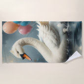 cute swan ビーチタオル (正面)