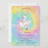 Cute Swan Crown Bow Tie Dye Baby Shower  招待状 (正面)