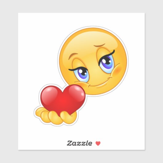 cute sweet emoji love hearts kiss classic round シール (シート)
