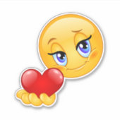 cute sweet emoji love hearts kiss classic round シール (正面)