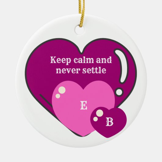 Cute sweet heart gratitude quote セラミックオーナメント (正面)